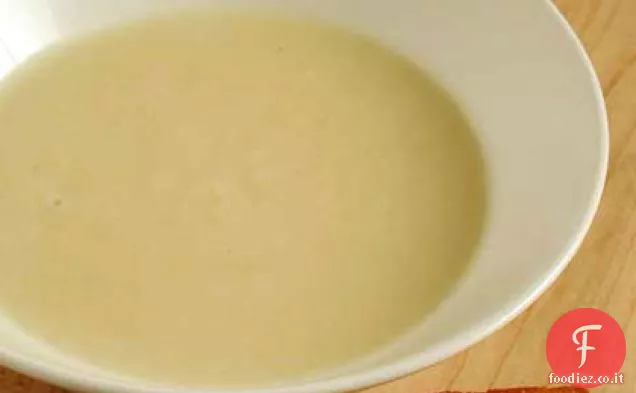 Zuppa di mele con crostini di torta di libbra