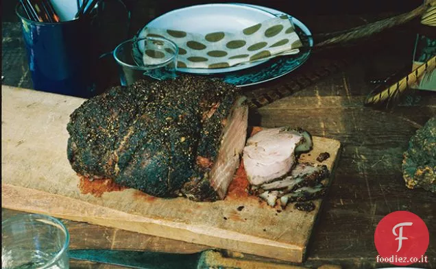 Peppercorn arrosto di maiale con salsa di Vermouth Pan