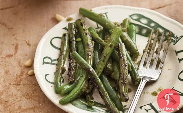 Fagiolini Carbonizzati con Pesto di Verbena al Limone