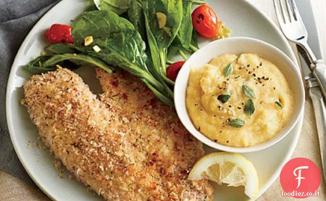 Tilapia al forno con Polenta di formaggio