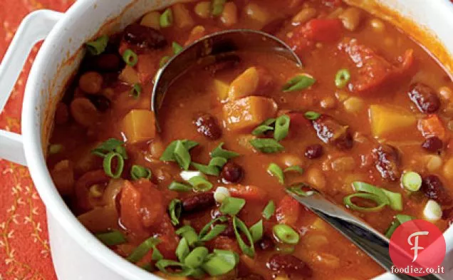 Peperoncino vegetariano a tre fagioli