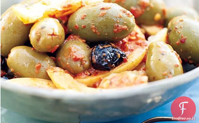 Olive miste con Harissa e Limoni conservati