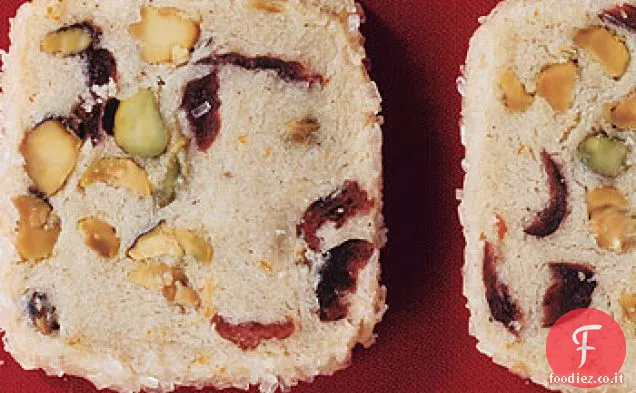 Biscotti al pistacchio al mirtillo rosso