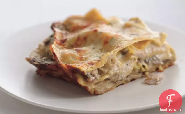 Lasagne di pollo e funghi al formaggio