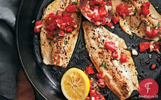 Trota Iridea con salsa di pomodoro affumicata