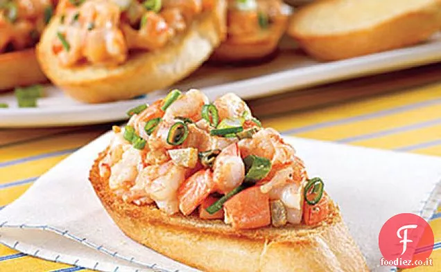 Bruschetta di gamberi piccanti