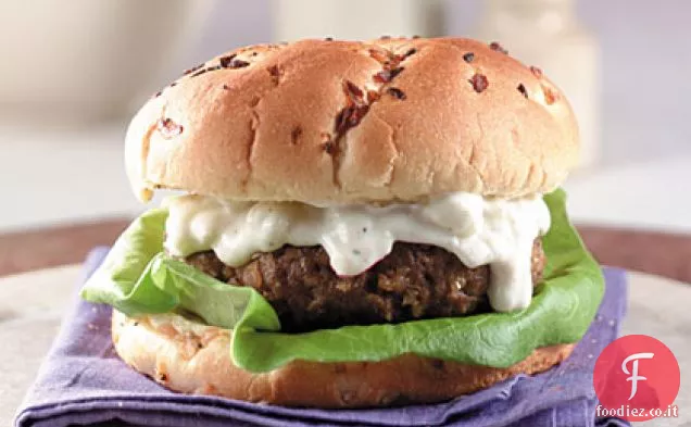 Hamburger di agnello con Feta-Cetriolo Raita