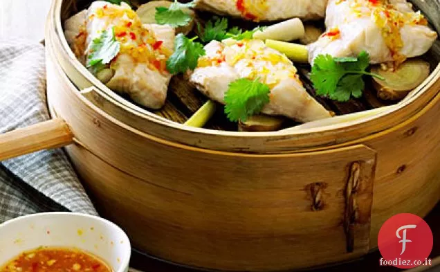 Merluzzo con glassa di peperoncino agli agrumi