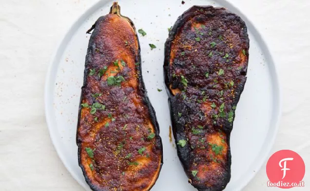 Melanzane arrosto con condimento di Miso Lime