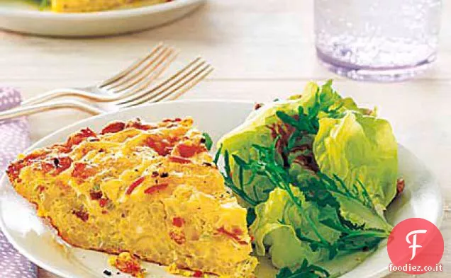 Pancetta, Porro e Spaghetti Frittata