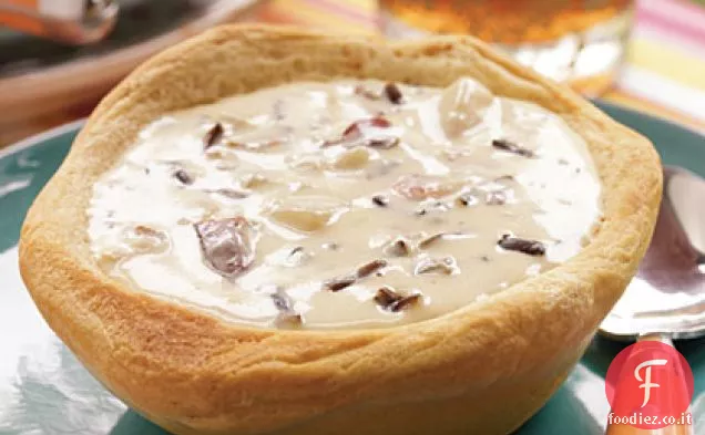 Zuppa di riso selvatico di formaggio