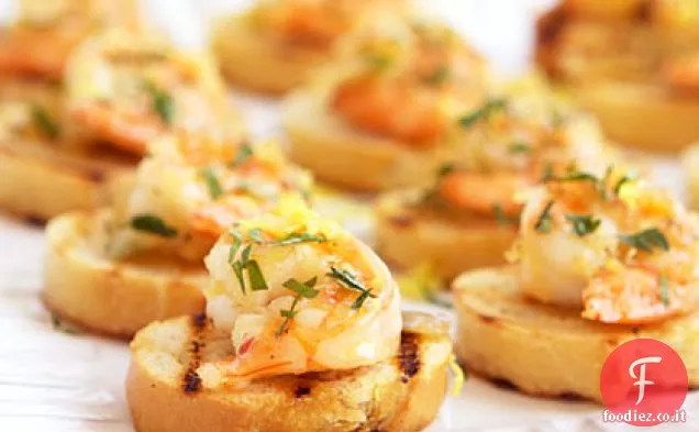 Bruschetta di Gamberi al Limoncello