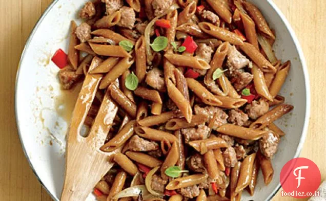 Padella-Penne Tostate con salsiccia di pollo