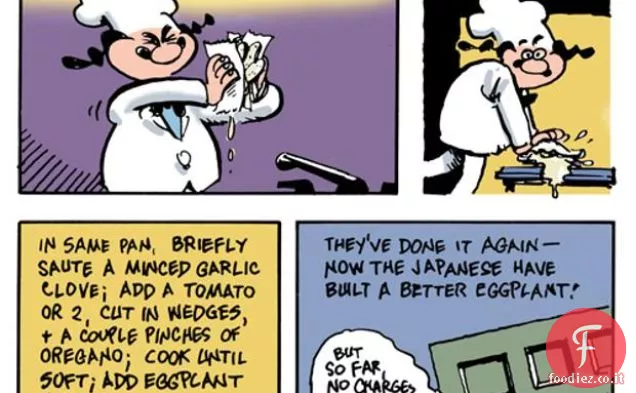 La cucina dei cartoni animati: melanzane due volte spremute