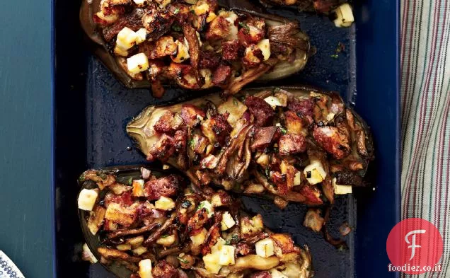 Melanzane ripiene di funghi