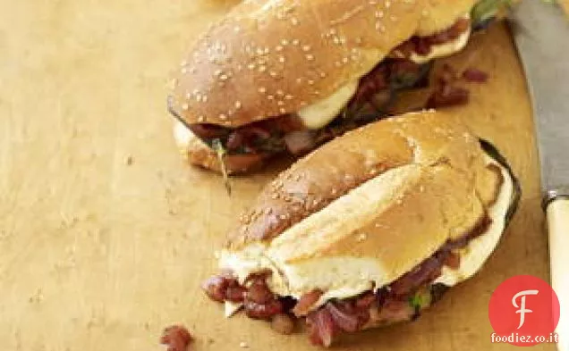 Sottobicchieri di melanzane alla griglia con Mozzarella e Marmellata di Pomodoro