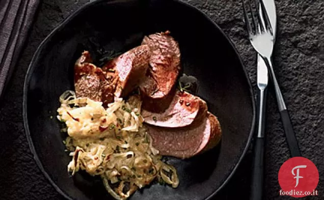 Filetto di maiale affumicato con salsa bourbon-Rosmarino
