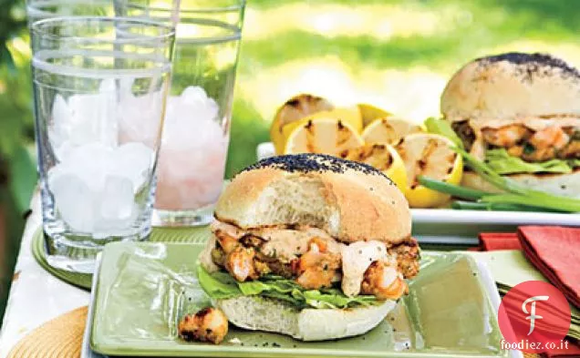 Hamburger di gamberetti con salsa tartara dolce 'n' piccante
