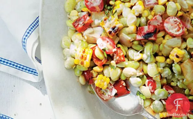 Insalata di fagioli di mais e burro alla griglia