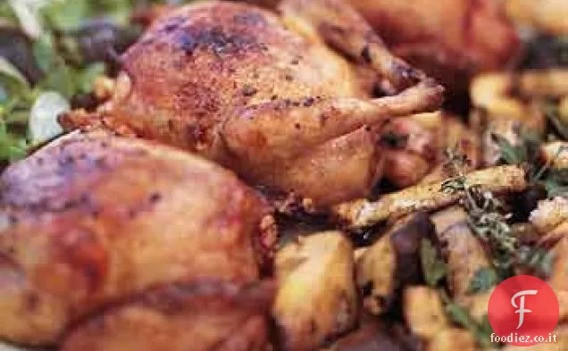 Crocchette Arrosto con Porcini e Insalata di Pane di Campagna