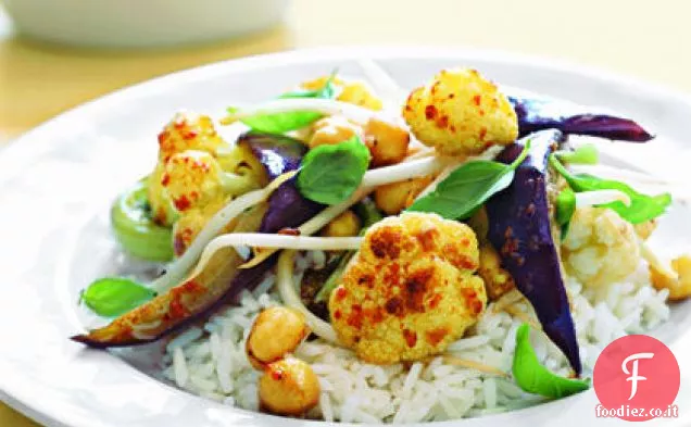 Melanzane piccanti e cavolfiore con Basilico