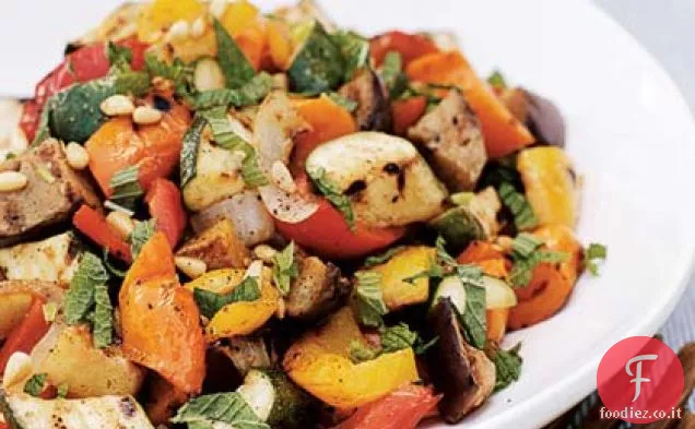Insalata di melanzane e peperoni alla griglia