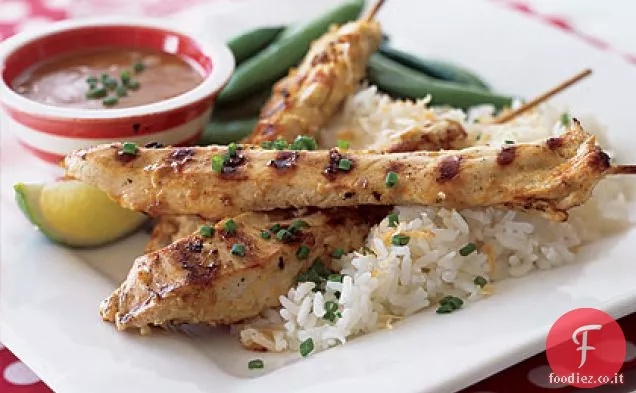 Satay di pollo con salsa di arachidi