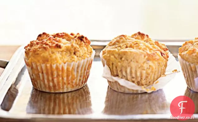 Muffin di mais con pancetta e cheddar