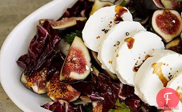 Insalata di Formaggio fresco di Capra e Radicchio con Fichi