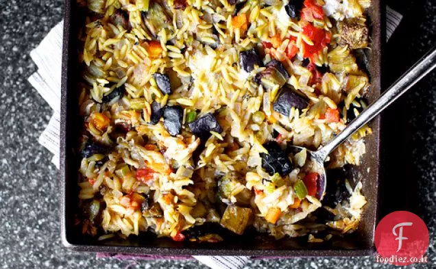Orzo al Forno con Melanzane e Mozzarella