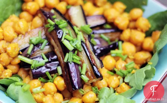 Insalata Medio Oriente-Melanzane fritte e ceci