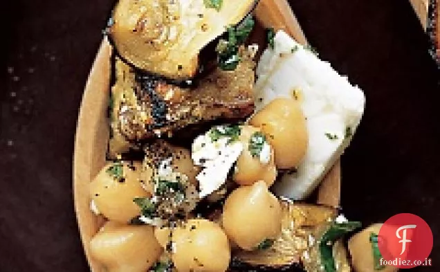 Insalata di melanzane con Ceci e Feta