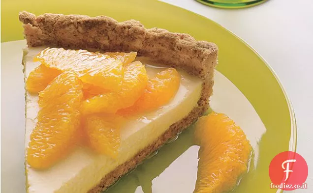 Crostata di crema con Arance, Miele e crosta di mandorle tostate