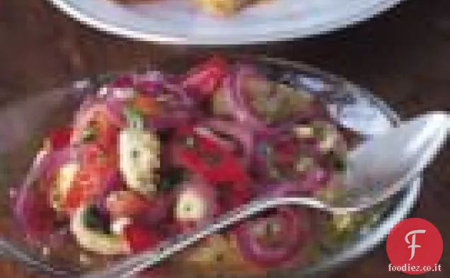 Insalata di melanzane con cipolle e peperoni (escalivada)