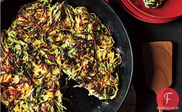Pancake di capelli di angelo di zucchine