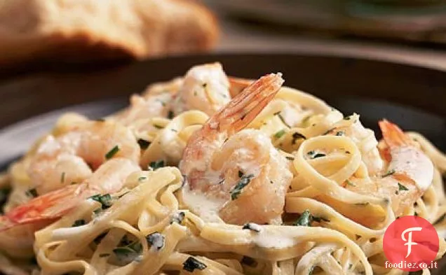 Linguine alle erbe con Gamberi