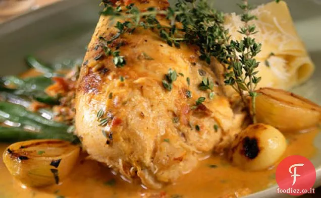 Pollo in Senape con fagioli, aglio e Mascarpone