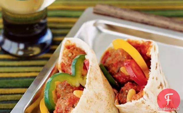 Agnello e melanzane Polpetta Pita Panini