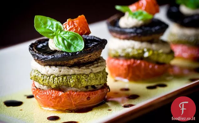 Napoleone in miniatura con Crema di melanzane