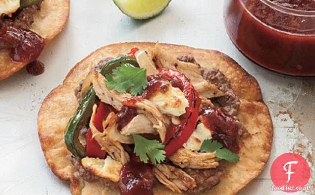 Tostadas di tacchino con salsa piccante di mirtillo-Chipotle