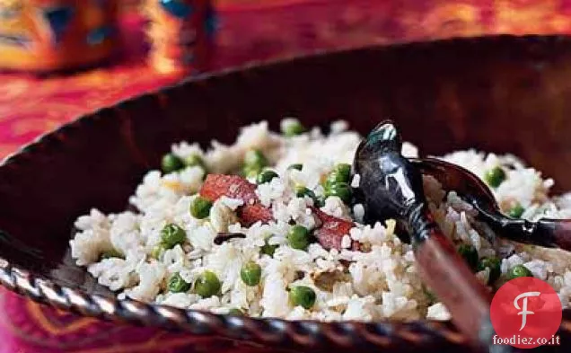 Pilaf Basmati speziato con piselli da giardino