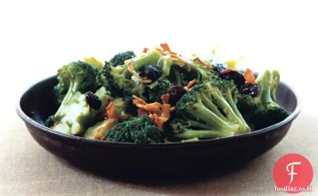 Broccoli con salsa di pancetta calda