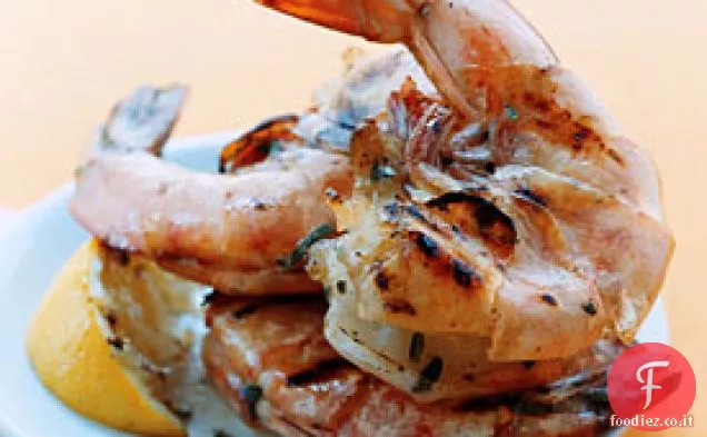 Gamberi jumbo alla griglia con limone e Origano