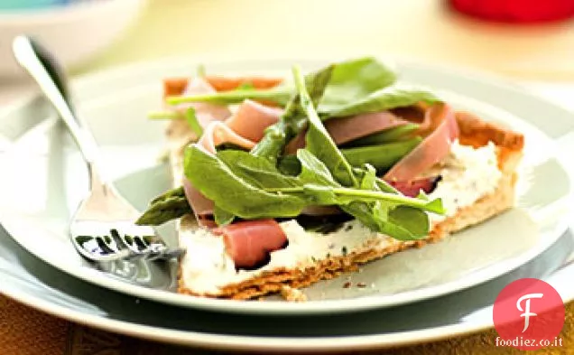 Crostata di Mascarpone, Prosciutto e asparagi