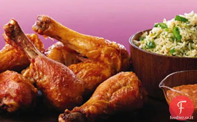 Bacchette di pollo con salsa Muhammara