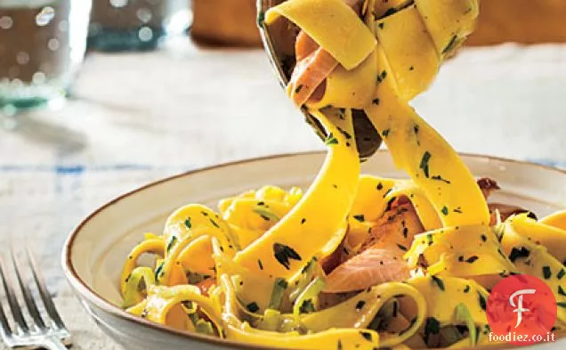 Pappardelle al Salmone e Porri