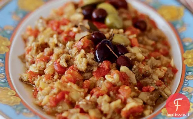 Insalata di melanzane con cumino ed erbe fresche