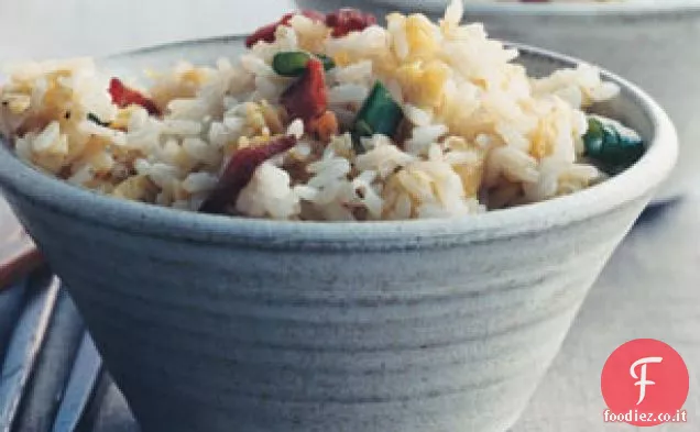 Riso con uova e pancetta