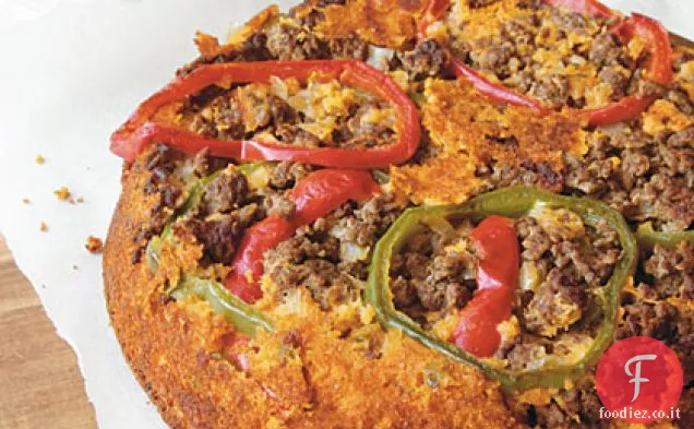 Pane di mais a testa in giù salsa