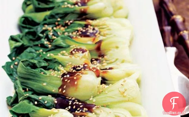 Verdure asiatiche al vapore con salsa shiitake